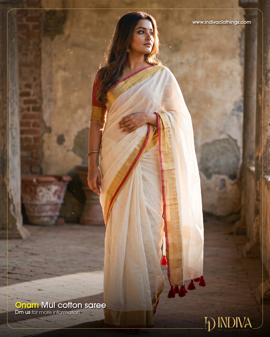 Mul cotton saree  Without Blouse pieces