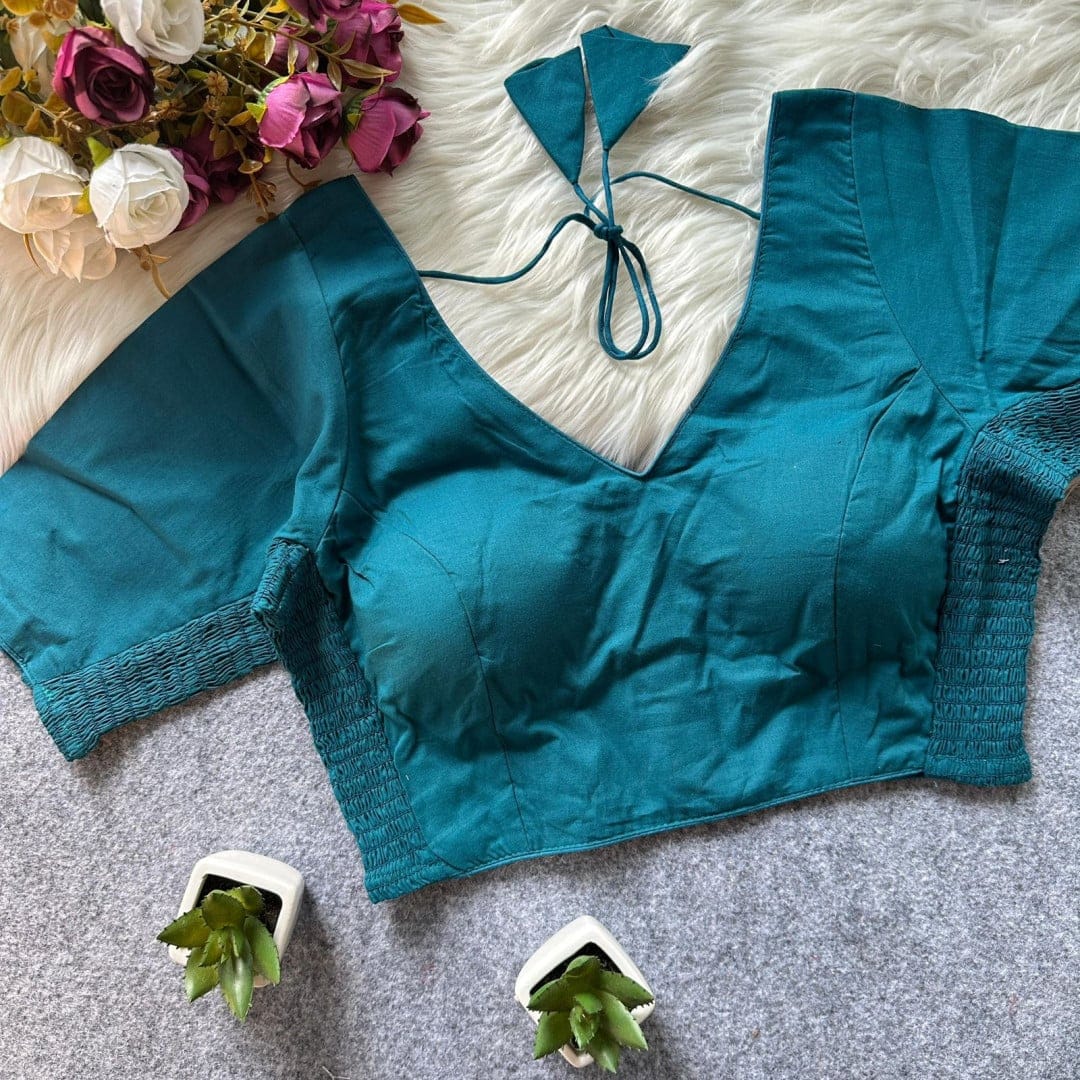 Dasari Firoji color pure cotton blouse with elastic attach for fitting