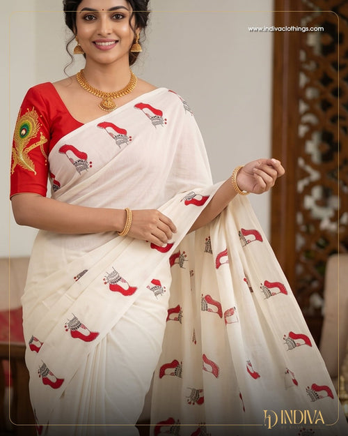 Cotton Chilanga Saree - Indiva By Silva