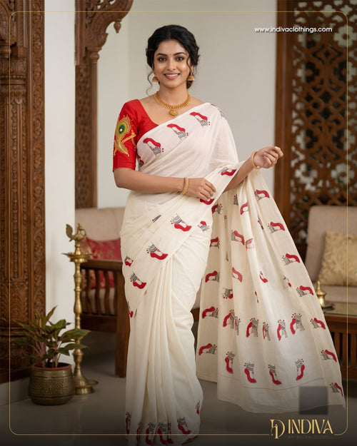Cotton Chilanga Saree - Indiva By Silva
