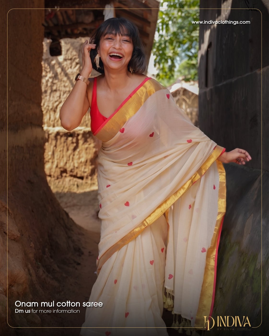 Mul Cotton Saree - Indiva By Silva