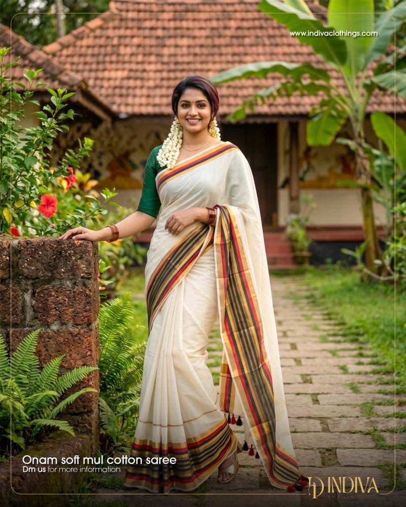 Mul cotton Saree - Indiva By Silva