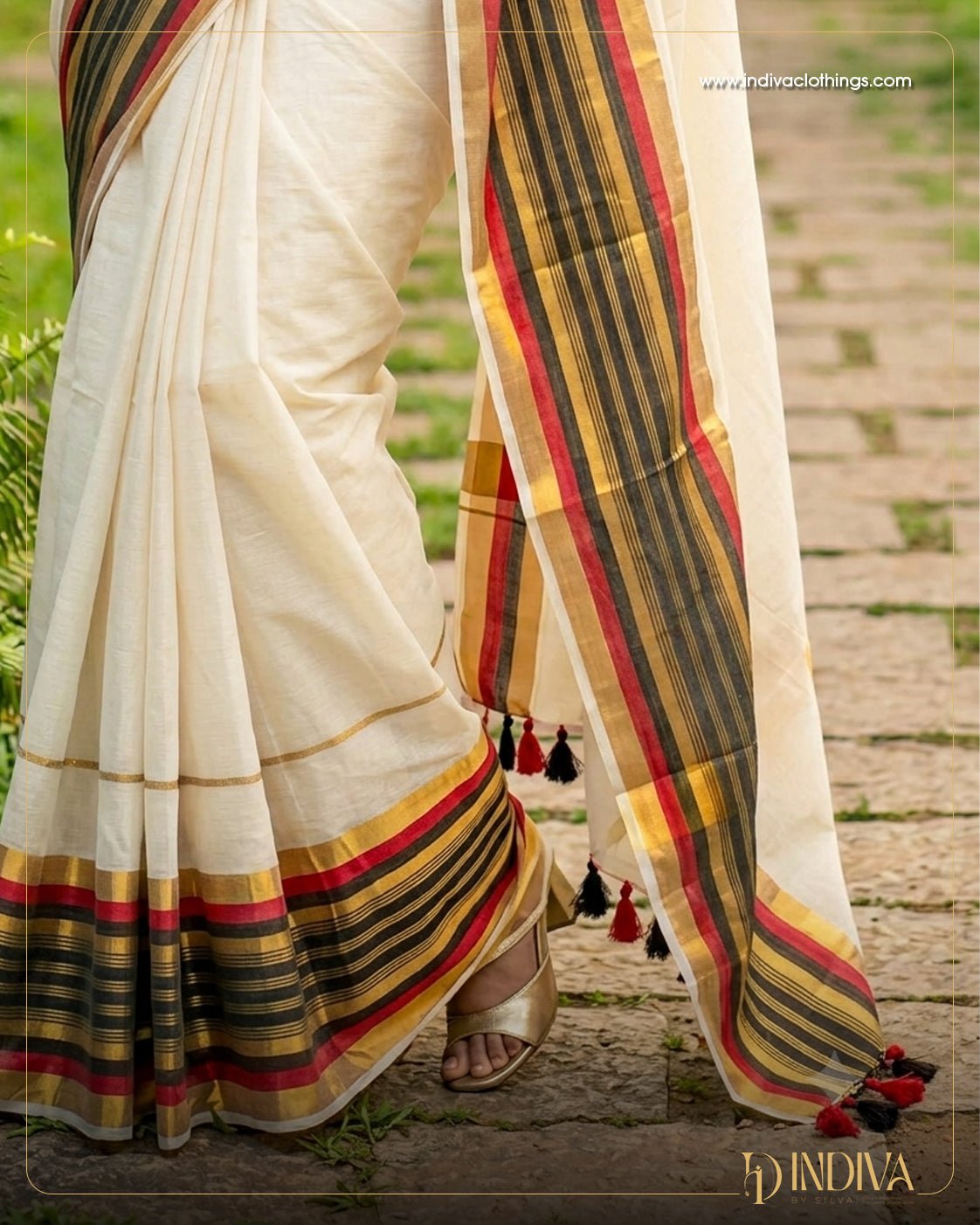 Mul cotton Saree - Indiva By Silva