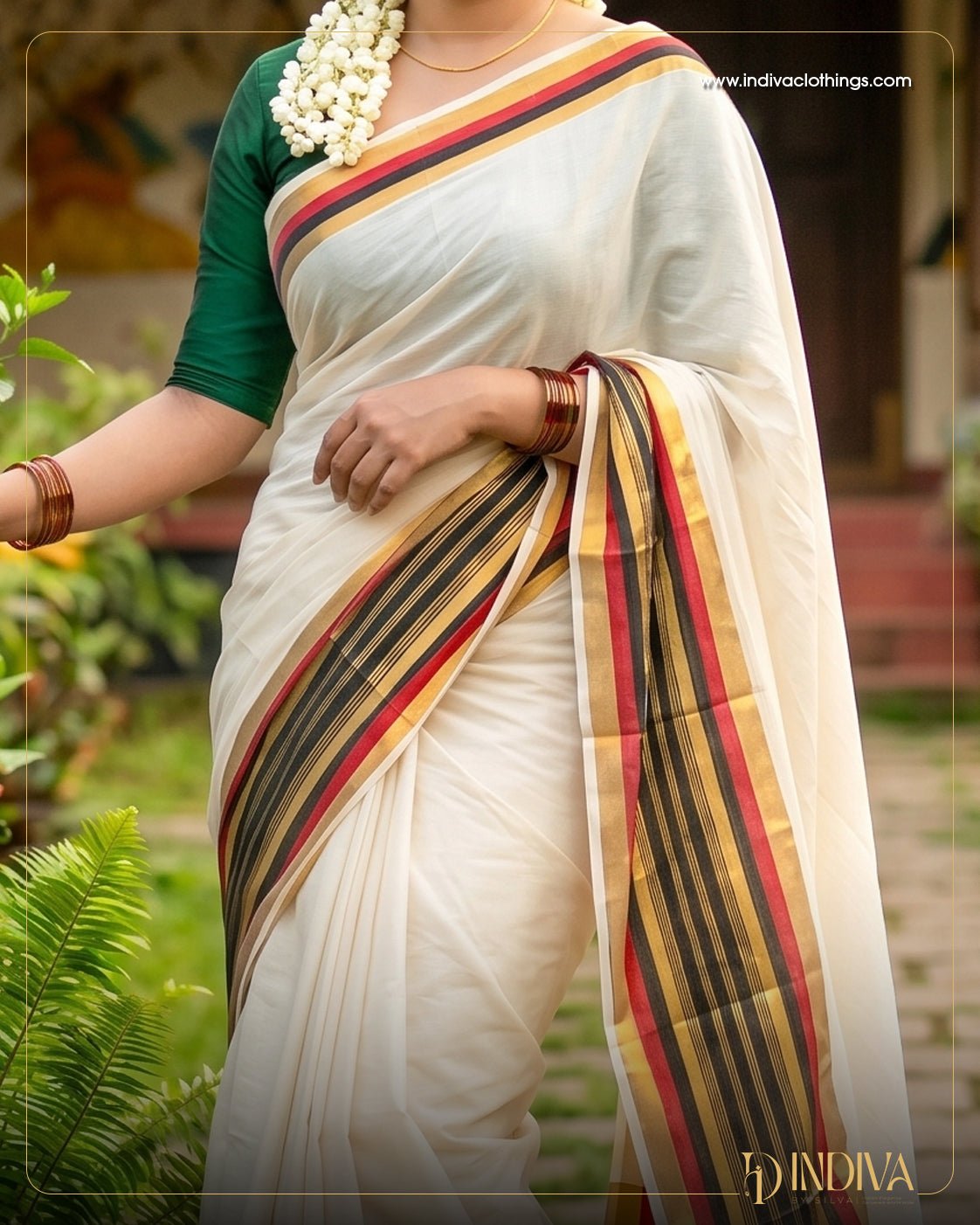 Mul cotton Saree - Indiva By Silva