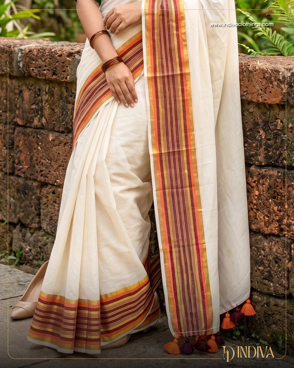 Pure Mul Cotton Saree - Indiva By Silva