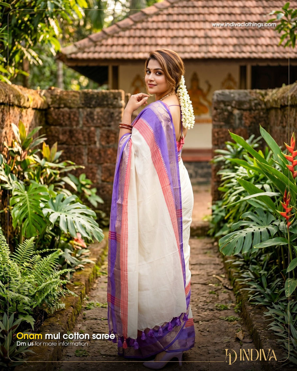 Pure Mul Cotton Saree - Indiva By Silva