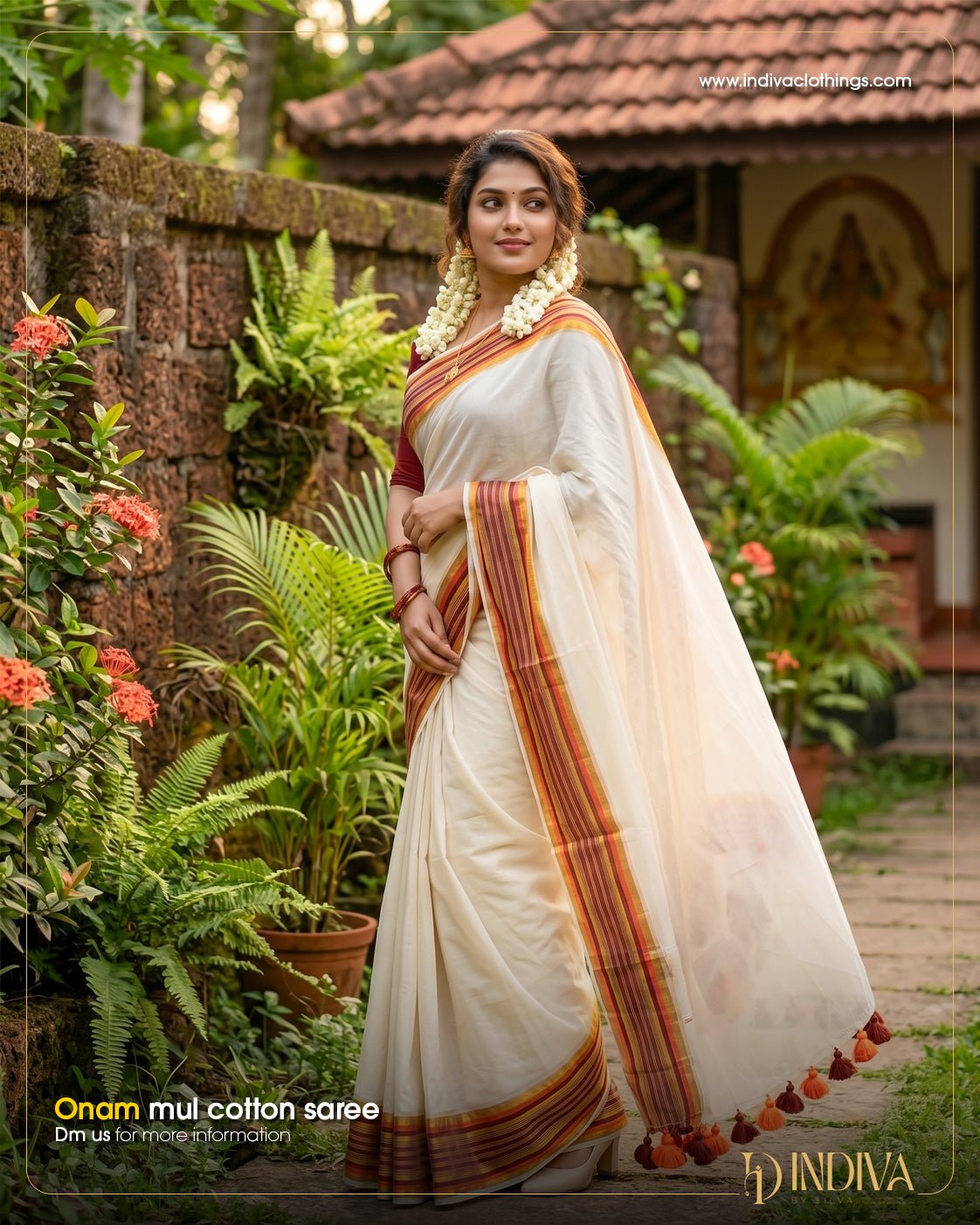 Pure Mul Cotton Saree - Indiva By Silva