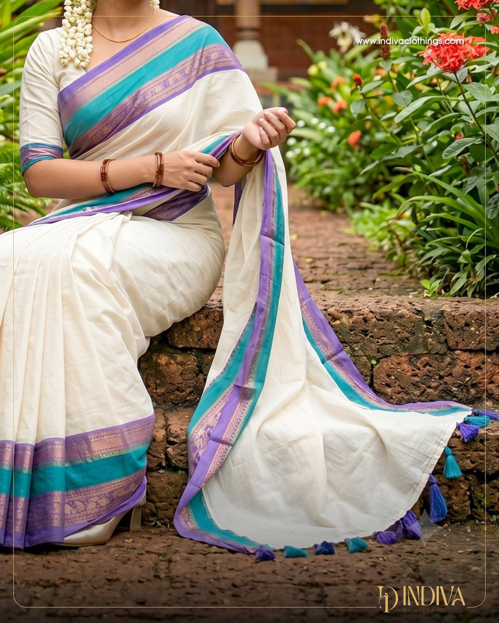 Pure Mul Cotton Saree - Indiva By Silva