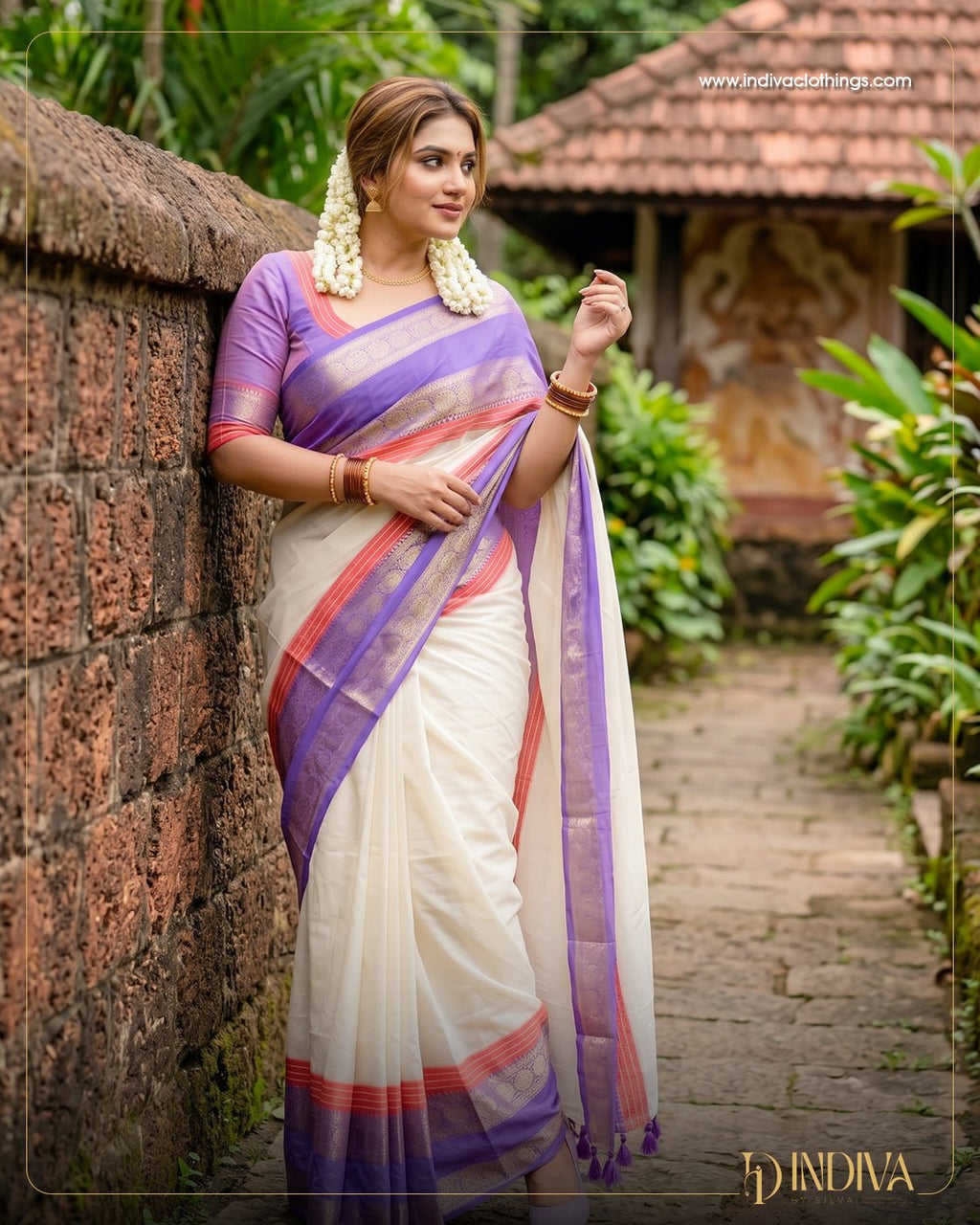 Pure Mul Cotton Saree - Indiva By Silva