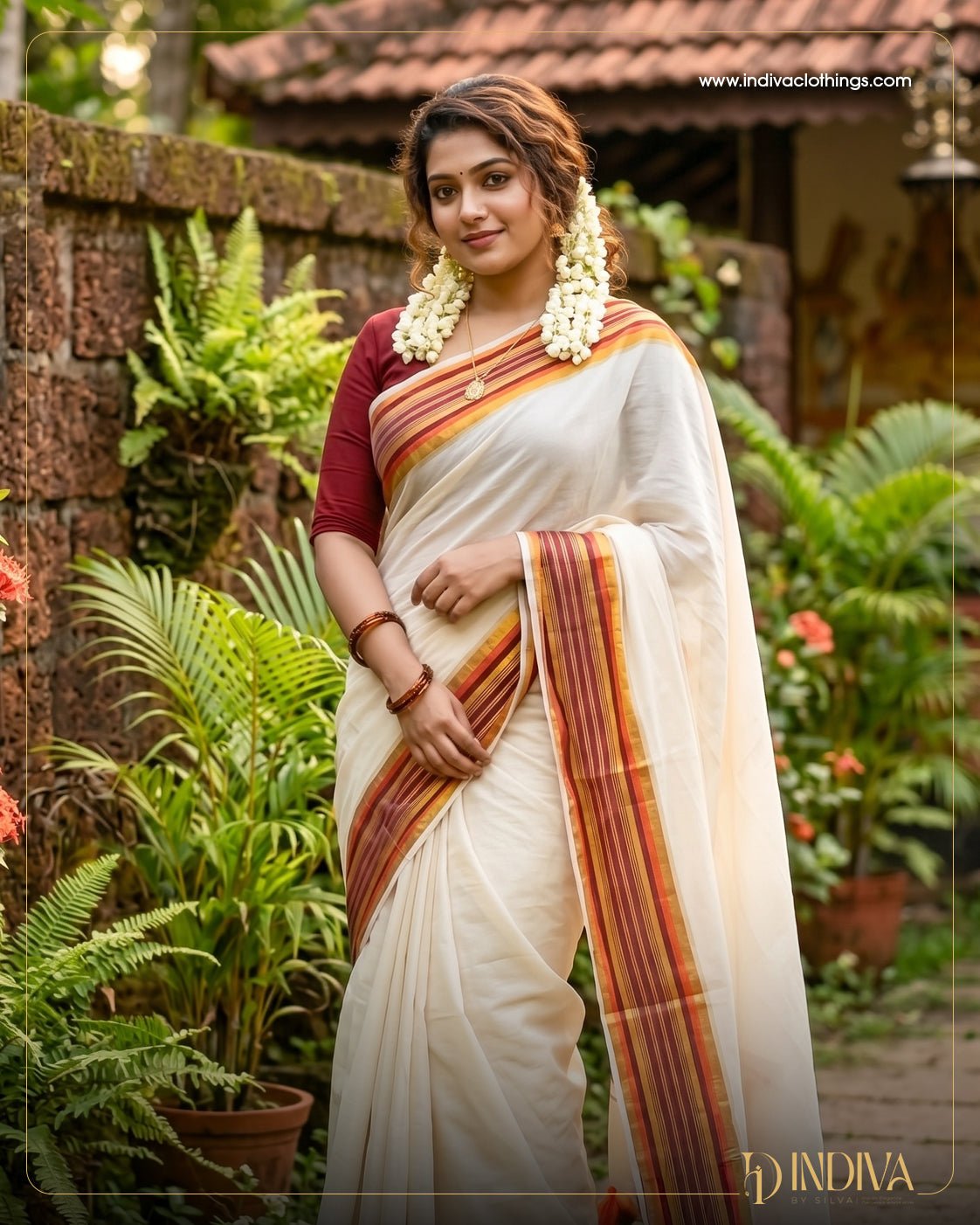 Pure Mul Cotton Saree - Indiva By Silva