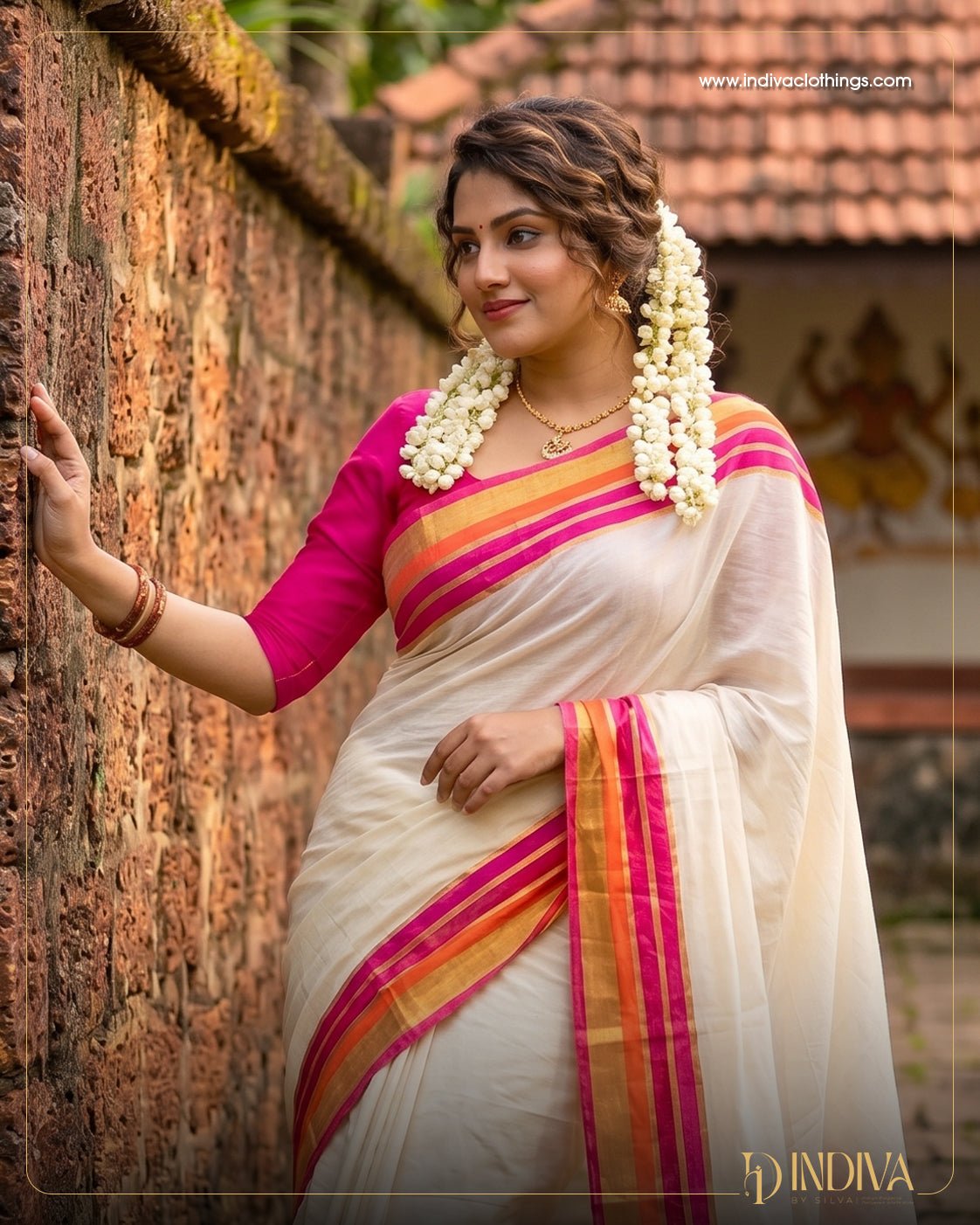Pure Mul Cotton Saree - Indiva By Silva
