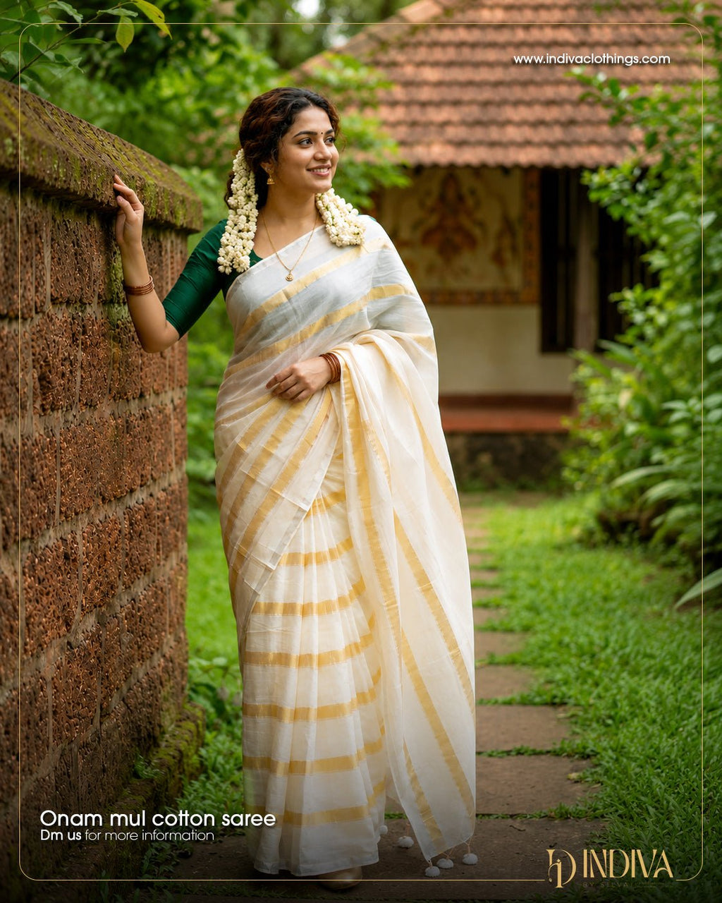 Pure Mul Cotton Saree - Indiva By Silva