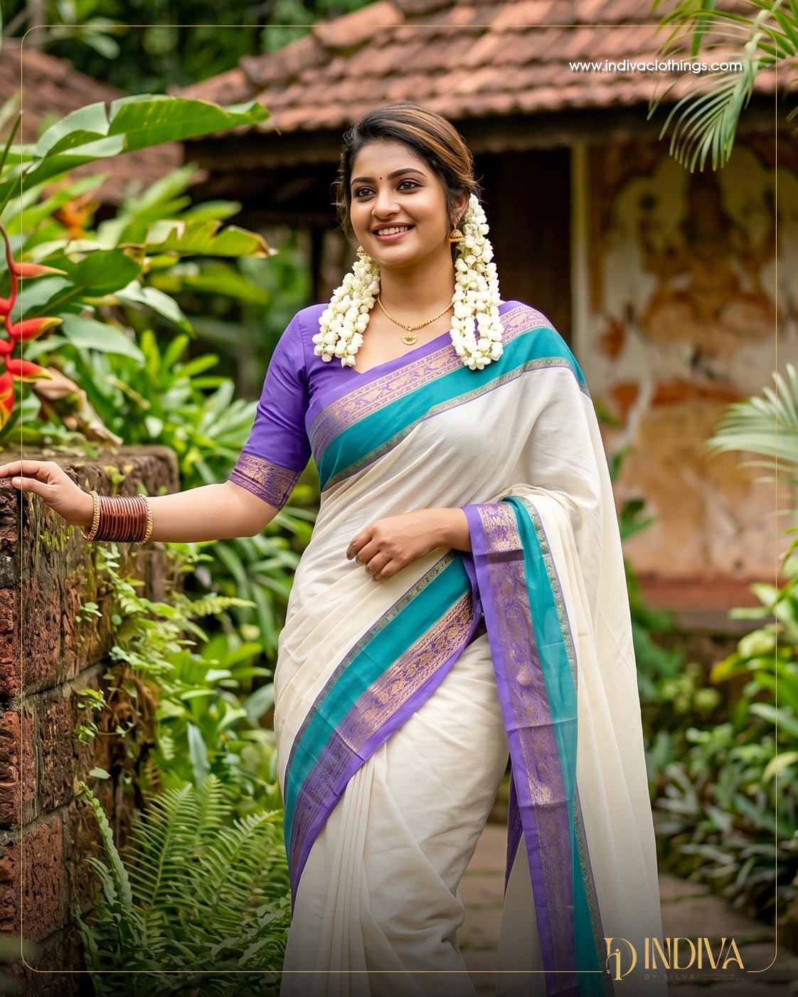 Pure Mul Cotton Saree - Indiva By Silva