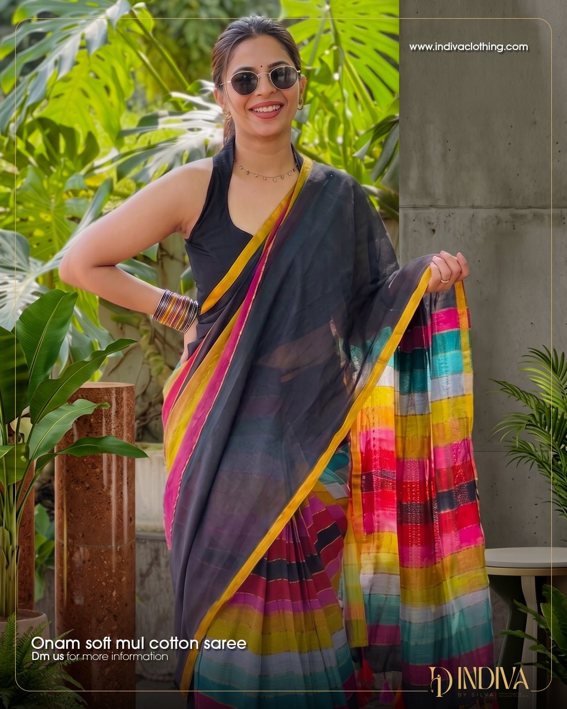 Soft Mul cotton Saree - Indiva By Silva